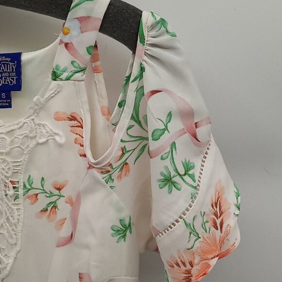 Disney Beauty and the Beast Junior's Cold Shoulder Dress Size Small - Picture 6 of 13